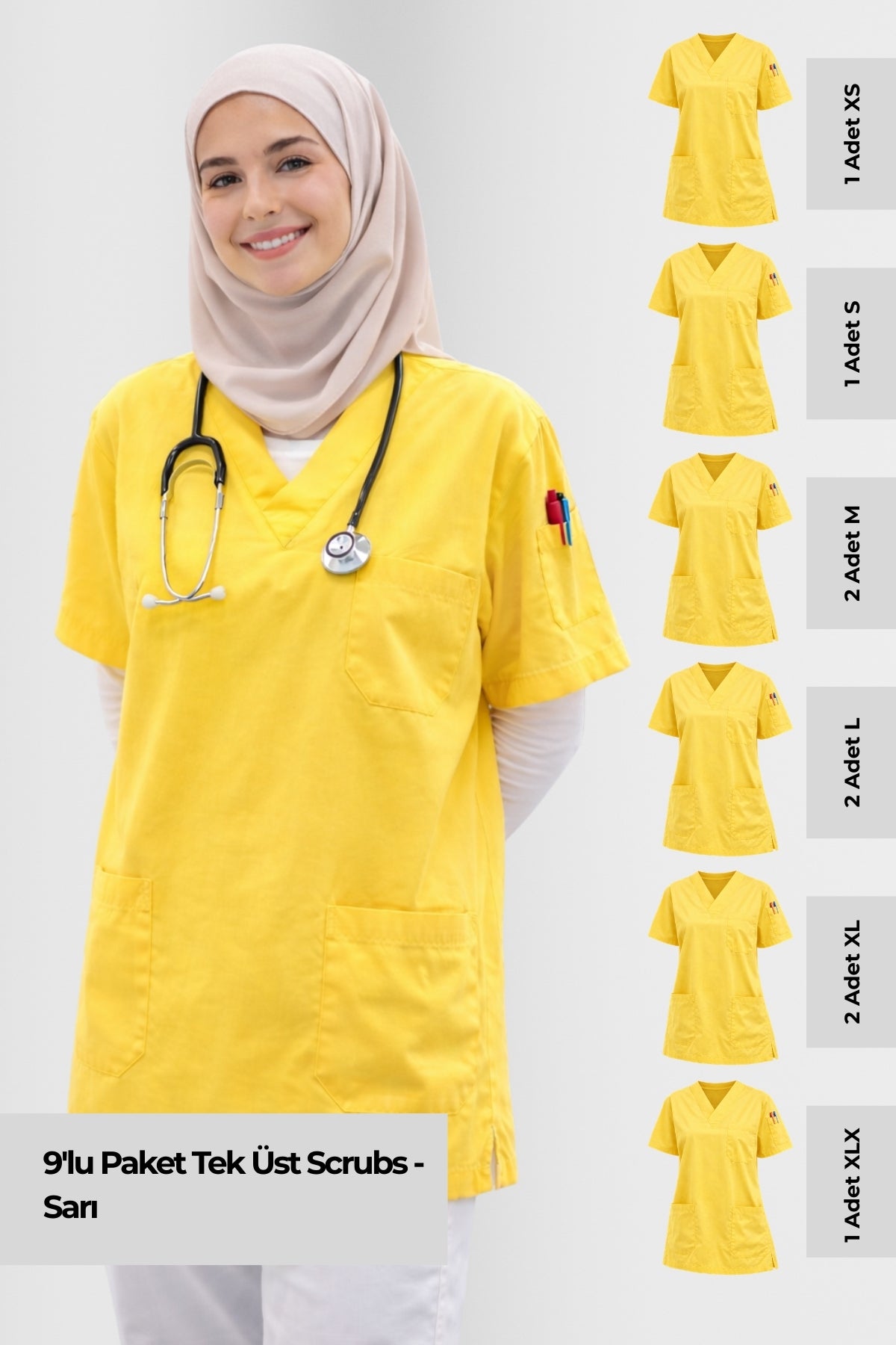 tesettür scrubs kısa kollu scrubs takım modern medikal giyim