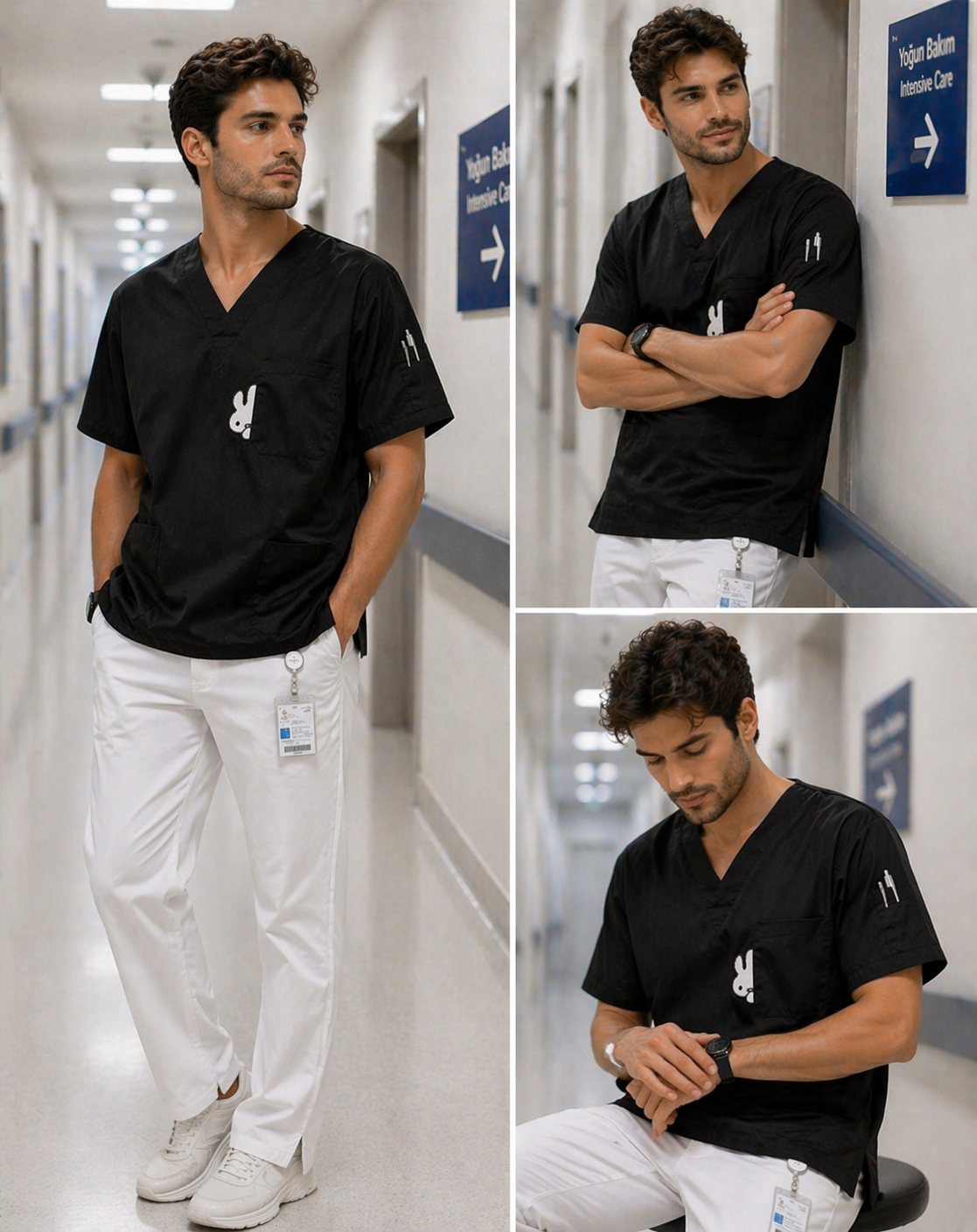 Bordo çizgi medikal scrubs forma pamuklu doktor hemşire veteriner scrubs kıyafet