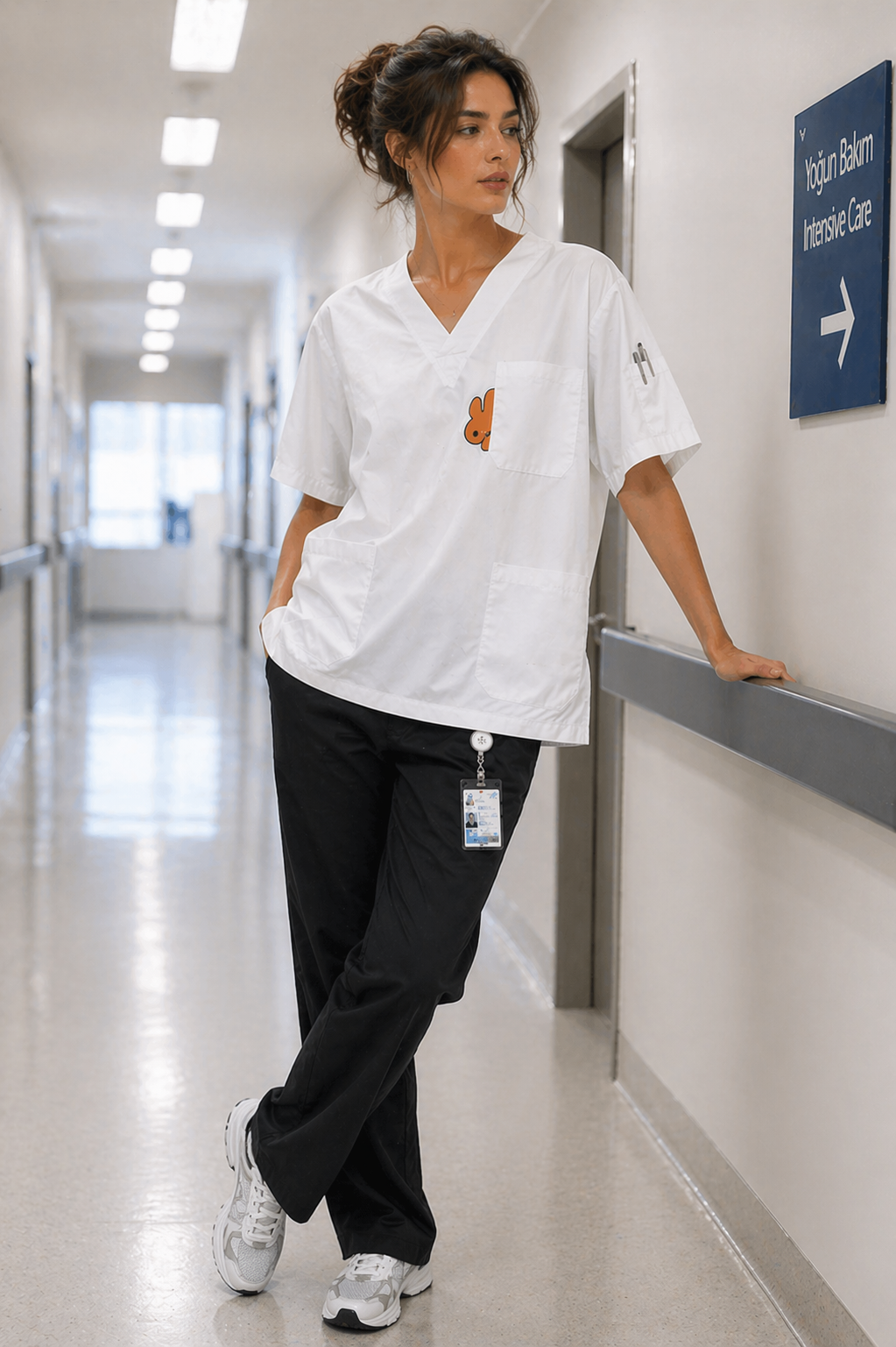 Modern kadın scrubs modelleri, rahat kesim scrubs forma, veteriner scrubs ve hemşire scrub forma tarzı