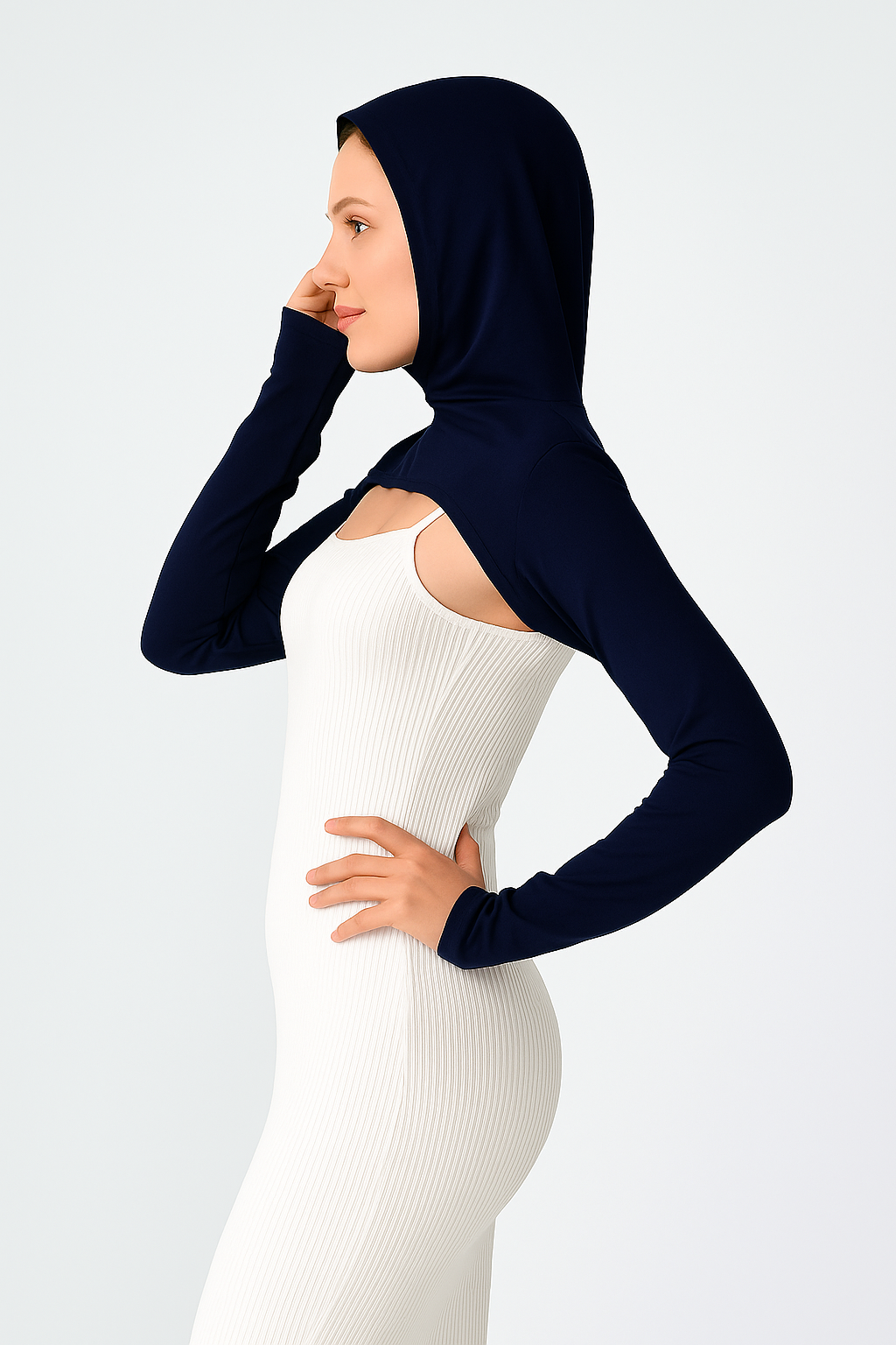 Tesettür boyunluk kolluk modeli, siyah namaz kolluğu, yazlık kolluk tesettür ürünleri, kadın kolluk modelleri