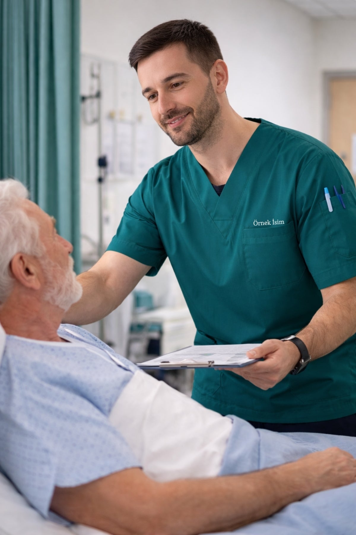Yeşil scrubs takım üst, profesyonel doktor ve veteriner scrubs üniforma