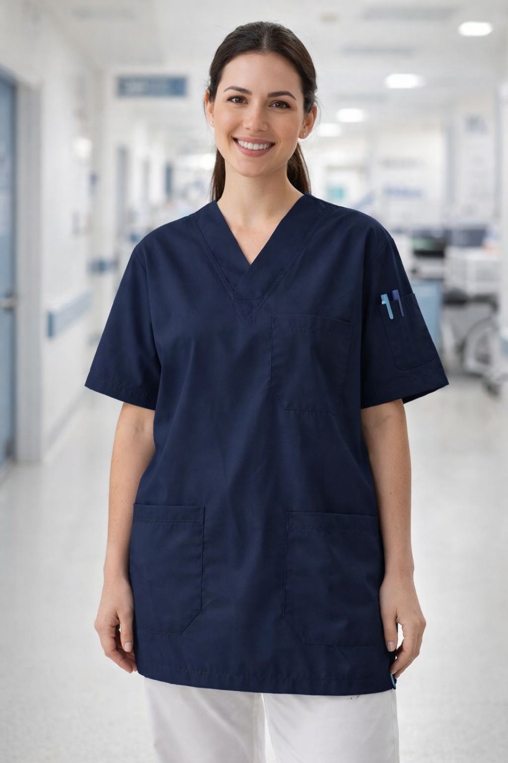 lacivert scrubs takım üst kadın hemşire doktor cerrahi scrubs kıyafet